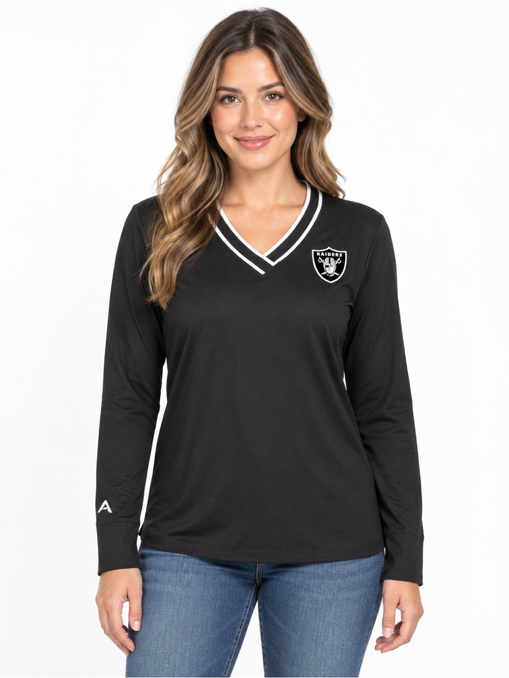 NWT Antigua Las Vegas Raiders Women’s Symbolic V-Neck Long Sleeve Top M